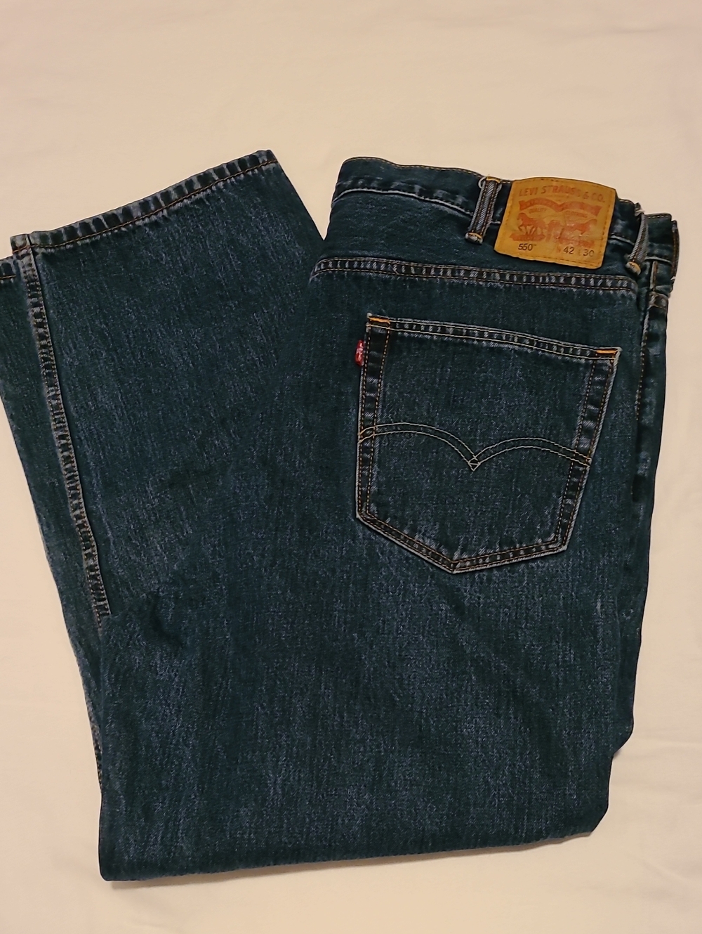 Levis 550 Relaxed Jeans 42 X 30 Blue